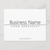 Eenvoudige zwarte klastekst op wit briefkaart (Voorkant)