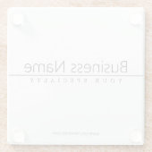 Eenvoudige zwarte klastekst op wit glazen onderzetter (Achterkant)