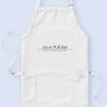 Eenvoudige zwarte klastekst op wit lang schort<br><div class="desc">Moderne,  minimale en klastige.</div>