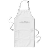 Eenvoudige zwarte klastekst op wit lang schort (Voorkant)