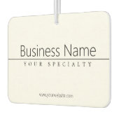 Eenvoudige zwarte klastekst op wit luchtverfrisser (Links)