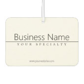 Eenvoudige zwarte klastekst op wit luchtverfrisser (Voorkant)