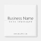 Eenvoudige zwarte klastekst op wit magneet (Voorkant)