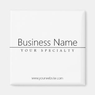 Eenvoudige zwarte klastekst op wit magneet