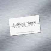 Eenvoudige zwarte klastekst op wit magnetisch visitekaartje (Voorbeeld)