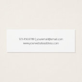 Eenvoudige zwarte klastekst op wit mini visitekaartjes (Achterkant)