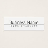 Eenvoudige zwarte klastekst op wit mini visitekaartjes (Voorkant)