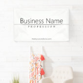 Eenvoudige zwarte klastekst op wit spandoek (Insitu)