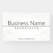 Eenvoudige zwarte klastekst op wit spandoek (Horizontaal)