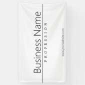 Eenvoudige zwarte klastekst op wit spandoek (Verticaal)