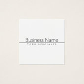 Eenvoudige zwarte klastekst op wit vierkante visitekaartjes (Voorkant)