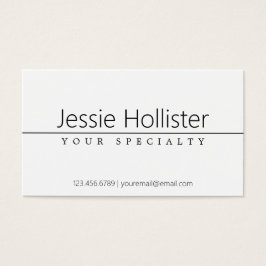 Eenvoudige zwarte klastekst op wit visitekaartje