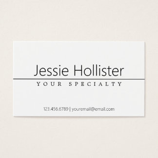 Eenvoudige zwarte klastekst op wit visitekaartje