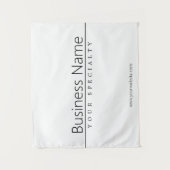 Eenvoudige zwarte klastekst op wit wandkleed (Voorkant)