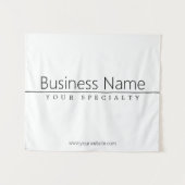 Eenvoudige zwarte klastekst op wit wandkleed (Voorkant (horizontaal))