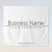 Eenvoudige zwarte klastekst op wit wandkleed