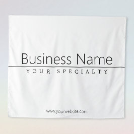 Eenvoudige zwarte klastekst op wit wandkleed