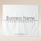 Eenvoudige zwarte klastekst op wit wandkleed