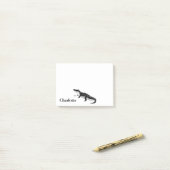 Eenvoudige Zwarte Krokodil Kunst Persoonlijk Brief Post-it® Notes (Op bureau)