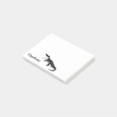 Eenvoudige Zwarte Krokodil Kunst Persoonlijk Brief Post-it® Notes (Schuin)