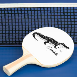 Eenvoudige Zwarte Krokodil Tafeltennisbatje