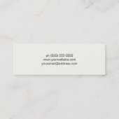 Eenvoudige zwarte lederen blik van elegant mini visitekaartje (Achterkant)