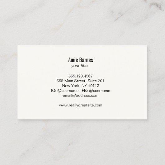 Eenvoudige zwarte lederen blik van elegant visitekaartje (Achterkant)