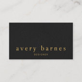 Eenvoudige zwarte lederen blik van elegant visitekaartje (Voorkant)