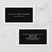 Eenvoudige zwarte legant minimalistisch visitekaartje (Voorkant / Achterkant)