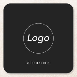 Eenvoudige zwarte Logo Kartonnen Onderzetters