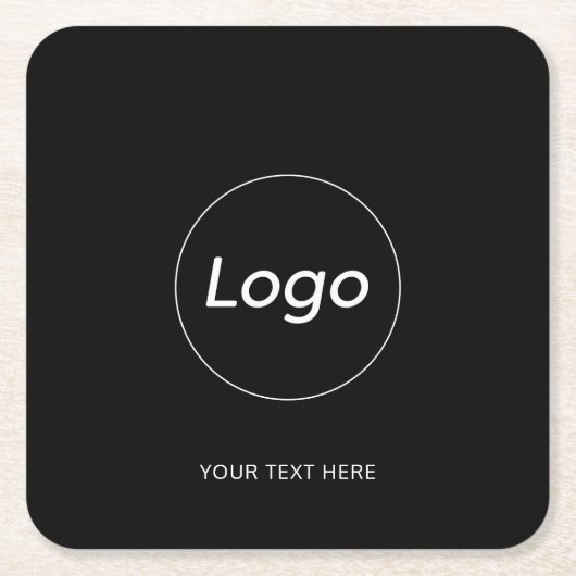 Eenvoudige zwarte Logo Kartonnen Onderzetters (Voorkant)