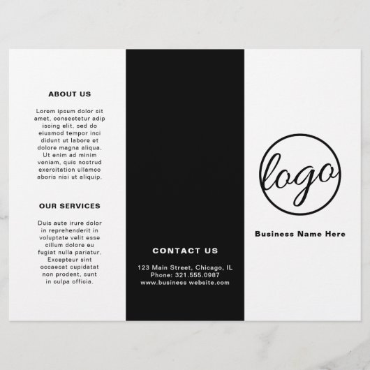 Eenvoudige zwarte Logo Modern Business Trifold Bro (Voorkant)