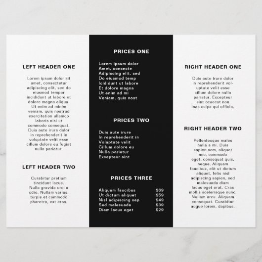 Eenvoudige zwarte Logo Modern Business Trifold Bro (Achterkant)