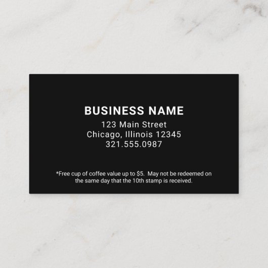 Eenvoudige zwarte Logo Star Modern Klantenkaartje (Achterkant)
