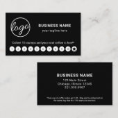 Eenvoudige zwarte Logo Star Modern Klantenkaartje (Voorkant / Achterkant)