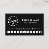 Eenvoudige zwarte Logo Star Modern Klantenkaartje (Voorkant)