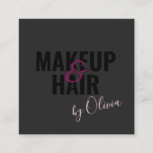 Eenvoudige zwarte make-up artiest en haar stylist  vierkante visitekaartje (Voorkant)