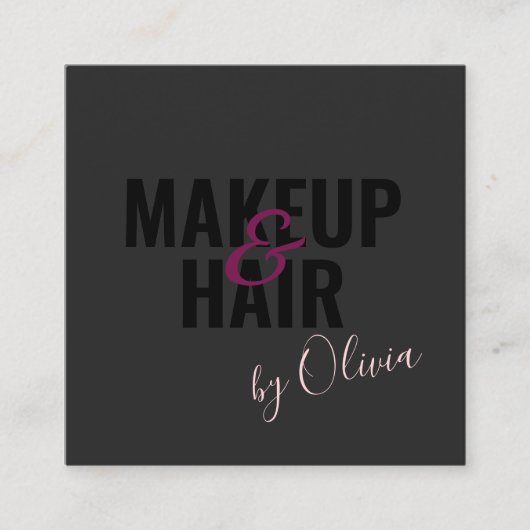 Eenvoudige zwarte make-up artiest en haar stylist  vierkante visitekaartje (Voorkant)