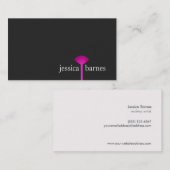 Eenvoudige zwarte make-up artiest, magenta make-up visitekaartje (Voorkant / Achterkant)