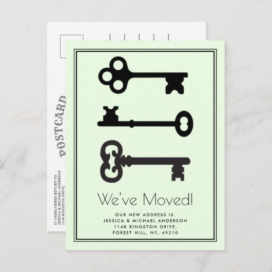 Eenvoudige zwarte miniatuur met minimale bewegings aankondigingskaart (Voorkant / Achterkant)