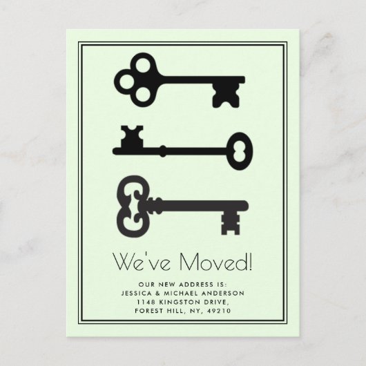 Eenvoudige zwarte miniatuur met minimale bewegings aankondigingskaart (Voorkant)