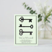 Eenvoudige zwarte miniatuur met minimale bewegings aankondigingskaart (Staand voorkant)