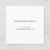 Eenvoudige zwarte minimalist vierkante visitekaartje (Achterkant)