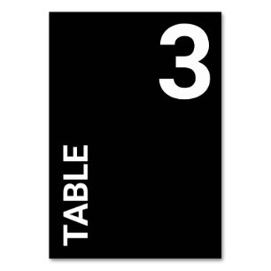 Eenvoudige zwarte minimalistische tabelnummerkaart kaart