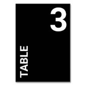 Eenvoudige zwarte minimalistische tabelnummerkaart kaart (Achterkant)