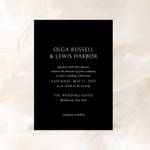 Eenvoudige zwarte moderne bruiloft