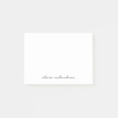 Eenvoudige zwarte moderne handgeschreven scripttyp post-it® notes (Voorkant)