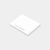 Eenvoudige zwarte moderne handgeschreven scripttyp post-it® notes (Schuin)