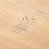 Eenvoudige zwarte moderne kalligrafie script bruil acryl uitnodigingen (Laagn)