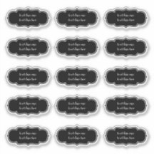 Eenvoudige zwarte moderne keukenetiketten